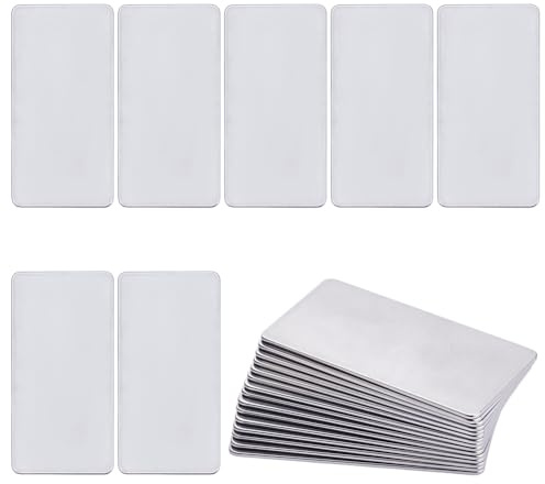 nbeads 30 unidades de 2 tamaños 304 etiquetas de acero inoxidable sin imprimir, grabado láser, espacios en blanco de metal rectangulares planos para grabar para escritorio, manualidades, placa de