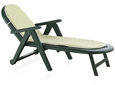 Shaf 42609 Garden - Tumbona Plegable, Verde, 56 x 189 x 69 cm