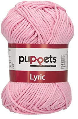 Puppets Lyric Stärke 8 4572008-00246 rosa Häkelgarn, 100% Baumwolle