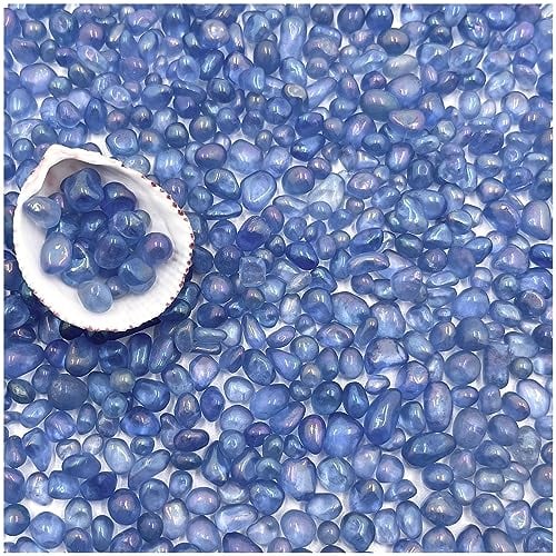 BXI 1 kg kleiner Aquarium-Substrat, Kies, Sand, poliert, glatt, für Aquarien, farbecht, unbeschichtet, lebendiges blaues Meeresglas, dekorative Steine für Vasenfüller, Feengarten, Topfpflanzen