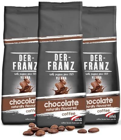 Der-Franz Kaffee, aromatisiert mit Schokolade, Arabica und Robusta Kaffeebohnen, 3 x 500 g