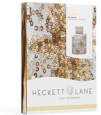 Heckett Lane Lewis Duvet Cover, 100% Cotton, Shimmer Gold, 155 x 220 cm, 1.0 Pieces