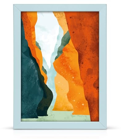 Thin Photo Frame Picture Frame Poster Frame Wooden Effect (White, A2 (594x420) mm)
