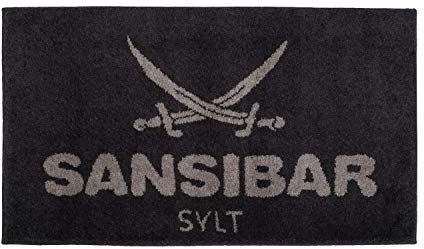 Sansibar Badematte ca.60x100 cm Badteppich Badvorleger Anthrazit/Taupe