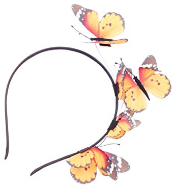 Lurrose Kinder Haarschmuck Schmetterlinge Stirnband. Orange Fascinator Hut Derby Stirnband Festival Krone Halloween Ostern Kostüm Kopfbedeckung Schmetterlingshaar- Shake
