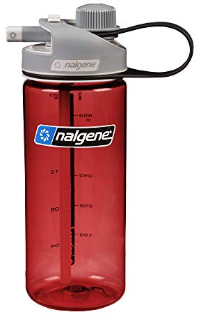 Nalgene Sustain Tritan BPA-Free MultiDrink Water Bottle Made with Material Derived from 50% Plastic Waste, 20 OZ, Red