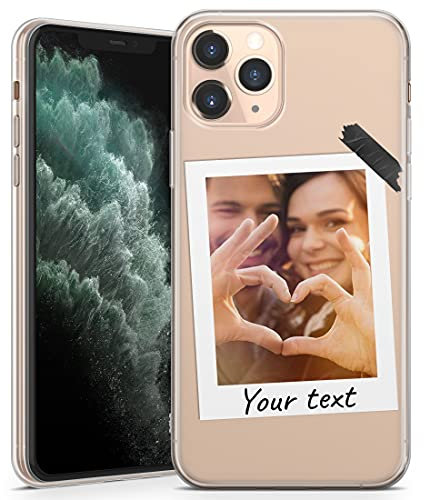Personalised Phone Case for iPhone 11 - Clear Soft Gel Custom Cover Pinned Snapshot Photo Your Own Style Image Design - Duck Tape