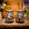 NEWIMAGE Set of 2 Metal Battery Operated Table Lamp Vintage Cordless Lantern with 6-Hours Timer Fairy Lights for Home Decor Living Room Bedroom