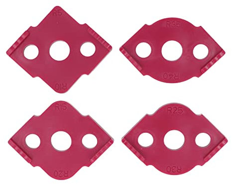 Kadimendium 4 Pcs Radius Jig Router Template Half Rounded Corner Positioner Woodworking Corner Radius Jig Router Table Template R5 R10 R15 R20 R25 R30 R35 R40(Red)