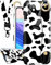 LISEVO (2in1 Cow Print Wrist Strap Case for iPhone 11 6.1 Inch Cute Aesthetic Cowprint Design Women Pattern Designer Cases Hand Strap Girls Handle Finger Phone Cover+Lanyard for iPhone 11