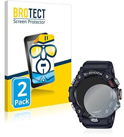 BROTECT Schutzfolie für Casio G-Shock Mudmaster GG-B100-1AER | 2 Stück Transparenter Displayschutz Made in Germany Klare Displayschutz-Folie Clear Einfache Montage Case-Friendly