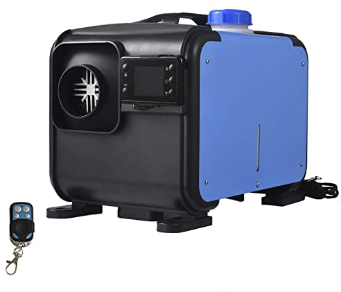 Calentador de Aire Diesel 8KW Calefacción Estacionaria con Control Remoto y Termostato LCD, Calentador Coche para Camiones, Barcos, Coches, Remolques, Autocaravanas,Azul,12V