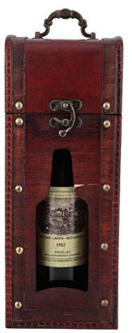 Ausla Weinkiste mit Griff, Holzkiste für Wein oder Sekt, Weinkiste Als für Partys, Geburtstage, Valentinstag, Jubiläen, 13x12x34cm