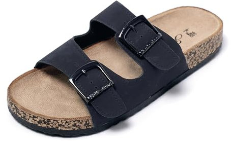JOMIX Sandalias Mujer Verano Chanclas Mujer Sandalias Plataforma Mujer Comodas Sandalias Mujer con Hebilla Playa Mar Piscina Moda Sandalias Elegantes, Negro, 36 EU