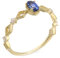 Ayoiow Ehering Damen Einzeln, Eheringe Gold 585 mit Oval Saphir Ringe Blau Hohle Rhombus Größe 58 (18.5)