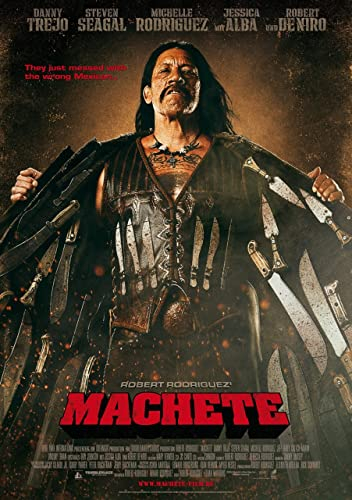 machete grant 2 1 A4 Poster on Canvas - Filmkunstposter in verschiedenen Größen für Wohn- oder Schlafzimmerideen. Randlose Kultfilmbilder, klassische ikonische 70er, 80er, 90er Jahre, Vintage-Retro-W