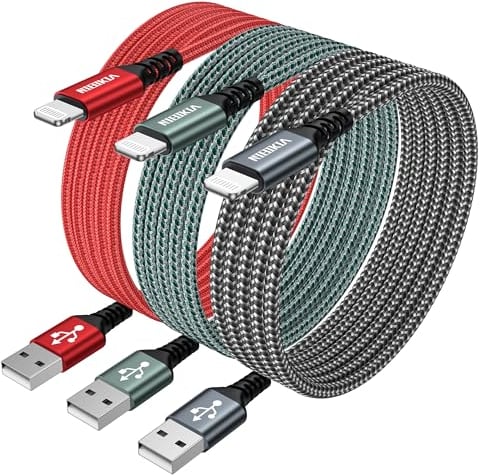 Cable Cargador iPhone 2M 3Pack [MFi-Certificado] Cable iPhone Carga Rápida Apple Cable Lightning Compatible con iPhone 14 13 12 11 Pro/Pro Max/Mini, XR XS Max X, 8 7 6 6s Plus, 5s 5 Se