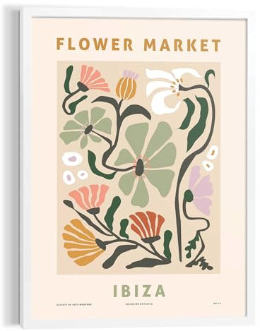 REINDERS Gerahmtes Bild, Flower Market - Ibiza, Küche, Bilder, Wanddeko, Room Decor, MDF, Mehrfarbig, 70x50cm