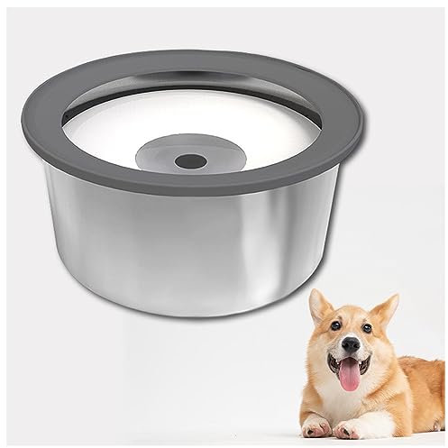 JUNZAI Trinknapf Hund Anti Schlabber 2L, Anti-Schwapp Auslaufsicher Hundenapf Edelstahl, für Haustiere Hunde Katzen Geeignet für Haus, Auto