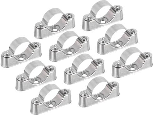 sourcing map 10 Piezas de Soporte de Tubería, Abrazadera de Soporte de Tubería para Tubería de 1 (25 mm), Montaje en Pared o Techo, Abrazaderas Rígidas para Tuberías de Metal o Pvc.