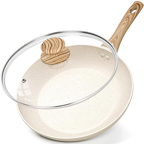 MICHELANGELO 30,5 cm Bratpfanne mit Deckel, Antihaft-Pfanne mit ungiftiger Beschichtung, Antihaft-Pfanne, große Bratpfanne, kompatibel mit allen Herdarten
