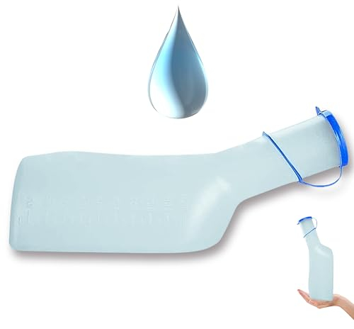 Urinflaschen für Männer - Reise Urinal mit Deckel, Pinkelflasche für Unterwegs, 1000ml Bequem Bettpfanne, Tragbare Urinente mit Halterung, Bettflasche Auslaufsichere Harnkammer, Urin Toilette – Maauvi