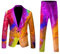 Anzug Herren 2 Teilig Sets Disco Outfit Glitzer Jacke und Hose Pailletten Druck Anzüge für Discokugel Party Karneval Kustüm Discokugel Hochzeit Mottoparty Disco-Anzug 80er Jahre Outfit