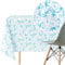 KP HOME Wipe Clean Tablecloth Rectangular 78.7x55.1 In (200x140cm) - PVC Wipeable Plastic Table Cloth for Outdoor - Waterproof Rectangle Turquoise Oilcloth 6 Seat Table Cover in Teal Blue Leaf Pattern