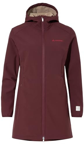 VAUDE Damen Moena Softshell Parka, atmungsaktiv mit kuschligem Innen-Fleece für Wanderungen oder Alltag, dark oak, 34