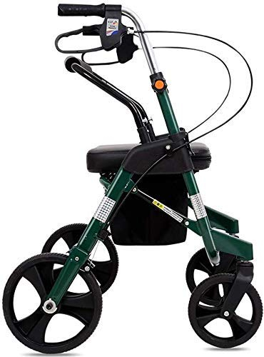 Faltbarer Rollator Walker Mobilität Einkaufswagen mit Sitztasche Gehgestell Hilfsmittel Kinderwagen Tragbarer Roller Doppelbremssystem, 4 Räder für Senioren