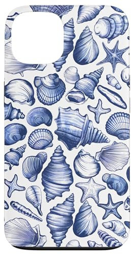 Coastal Beach Summer Ocean Seashell Blue Aesthetic Case for iPhone 13