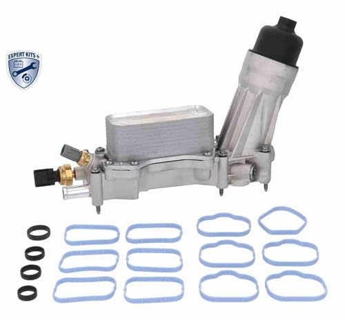 VEMO V33-60-0007-1 Ölkühler Motoröl Kühler mit Ölfiltergehäuse mit Ölkühler mit Ölfilter mit Kühlmitteltemperatursensor mit Druckschalter Kompatibel mit JEEP GRAND CHEROKEE IV WK, WK2 68191356AB