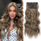 FESHFEN Clip in Extensions, 4PCS 50 cm Voller Kopf Haarverlängerungen mit Clips Synthetik Gewellte Haarextension Wavy Haar Extensions Clip in Haarteil für Frauen, Braun Gemischt Honigblond
