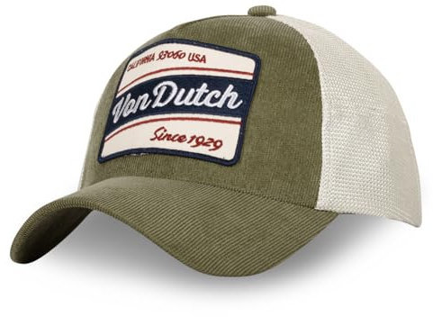 Von Dutch Kappe für Damen & Herren, Trucker-Kappe CORDUROY, verstellbar, Beige/Khaki, Einheitsgröße