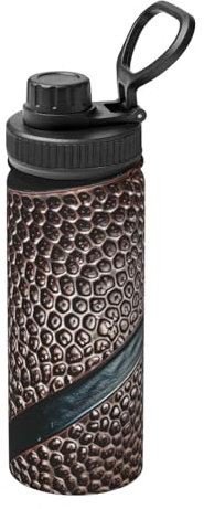 Botellas de agua texturizadas de baloncesto para niños, mujeres y hombres, botella de agua deportiva con patrón deportivo, aislada de acero inoxidable, botella de agua térmica a prueba de fugas para