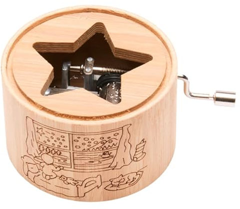 Spieluhr aus Bambus mit dem Weihnachtslied: Schneeflöckchen, Weißröckchen - music box von Kurbelwerk green-line, Christmas-Edition, Motiv
