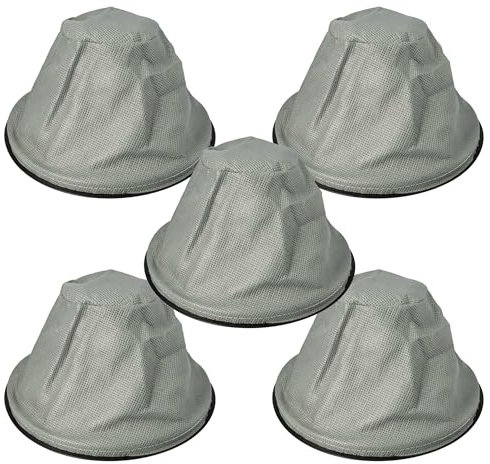 vhbw 5x Filtro de bolsa compatible con Parkside Pas 500 D2 aspiradora chimenea, aspiradora cenizas - Repuesto, lavable negro gris