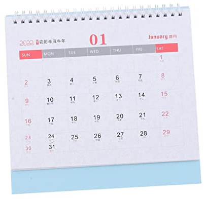 NUOBESTY 1 Stück 2022 2022 Kleiner Tischkalender Tischkalender Steh Heftklammern Monats Schreibtischunterlage 2022 Digitaler 2021