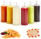 Komoke 6 Stück Squeeze Flaschen 240ml, Transparente Soßenflaschen mit Skala und Drehverschluss, Praktische Dosierflaschen für Ketchup, Mayo, Senf und Saucen, Ideal für Haushalt und Restaurant
