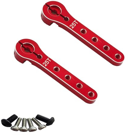 YijiaLink 2 Stücke Aluminium 25T Servo Horn 56mm M2.5 Gewinde Metall 25 Zähne Verlängerung Lenkung Servo Arm Kompatibel mit 30-100CC Balsa Flugzeuge RC Flugzeug Helikopter Auto