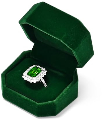 Oirlv Dunkelgrün Samt Ring Box,Ringschatulle | Ring Schatulle,Ringbox Hochzeit,Verlobung,Vorschlag