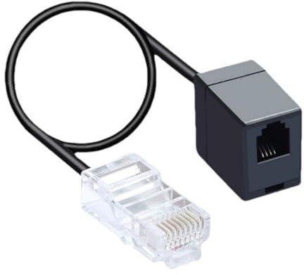 Teléfono al adaptador Ethernet | Convertidor de toma de teléfonos de 14 pulgadas 8p4c a 6p4c Cable de adaptador telefónico para el cable de red a la conexión de línea telefónica