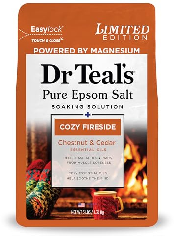 Dr Teal's Epsom Salt Magnesium Soak, Cozy Fireside, 3 lbs
