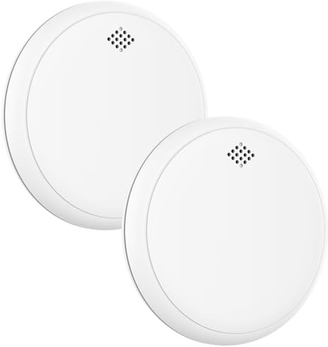 Aroha Safety Pro Rauch- & CO-Melder Sleep Line - 10 Jahre Batterie - Kohlenmonoxid-Alarm, Feuermelder - 2er-Set