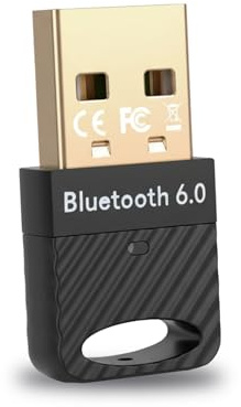 Bluetooth Adapter für PC, USB Bluetooth 6.0 Adapter, Plug & Play | Für Windows 11/10/8.1, Große Reichweite, Niedrige Latenz, USB Bluetooth Stick für Maus, Tastatur, Kopfhörer, Handy,Controller