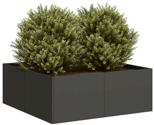 Generico Fioriera Nera 80x80x30 cm in Acciaio,Casa e Giardino,Prato e Giardino,Giardinaggio,Vasi e fioriere-860801