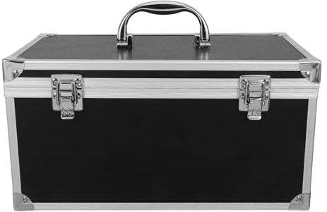 TEHAUX Caja de Herramientas de Aluminio Cerradura y Acolchado de Espuma, Maletín Portátil para Almacenamiento y Transporte de Instrumentos de Medición, Tamaño Compacto 29X16X15 CM