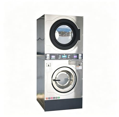Lavasciuga lavatrice self-service, macchina per lavanderia commerciale a gettoni, funzionamento completamente automatico e design a risparmio energetico, grande capacità di carico 50 kg per