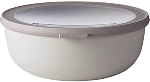 Mepal - Multi Bowl Cirqula Round - Vorratsdose mit Deckel - Geeignet als Luftdichte Aufbewahrungsbox für den Kühlschrank, Mikrowellengeschirr & als Frischhaltedosen - 2250 ml - Nordic White