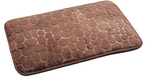 GMMH Badteppich Badvorleger Badematte in Steinoptik, Duschvorleger WC Bad 45 X 70 cm (Braun)